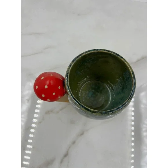 Urban Outfitters UO Home Mushroom Pour Over Coffee Mug Set Teal Green Ceramic